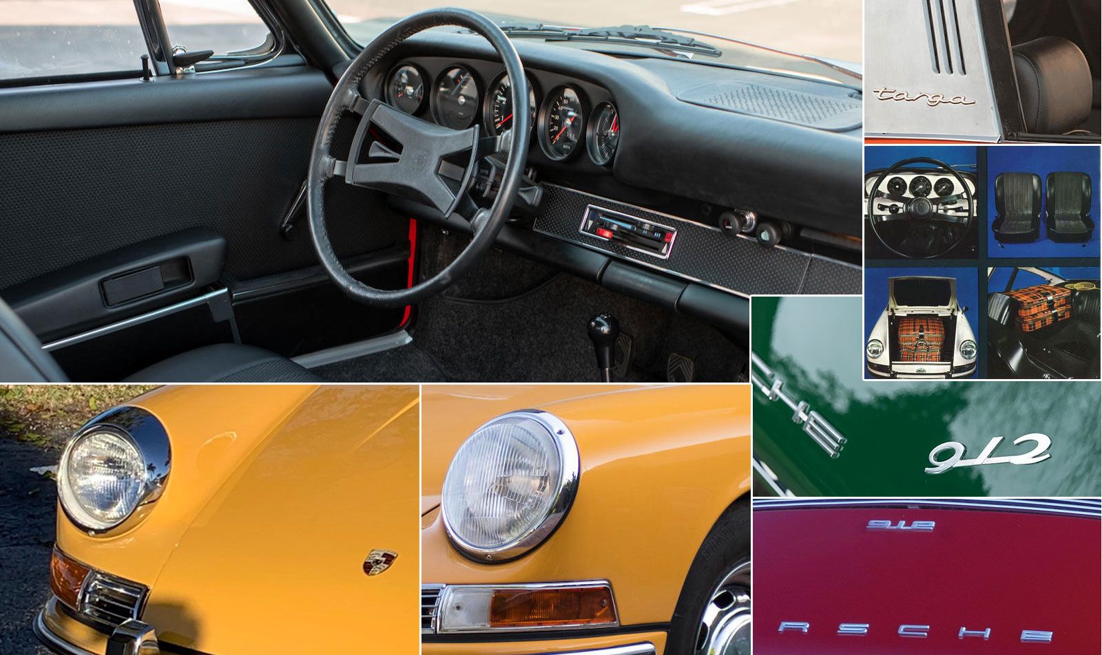 alcuni particolari esterni e gli interni della Porsche 912 degli anni '60