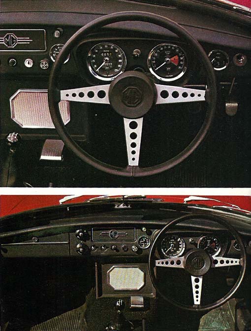 Interni della MGB Roadster del 1971