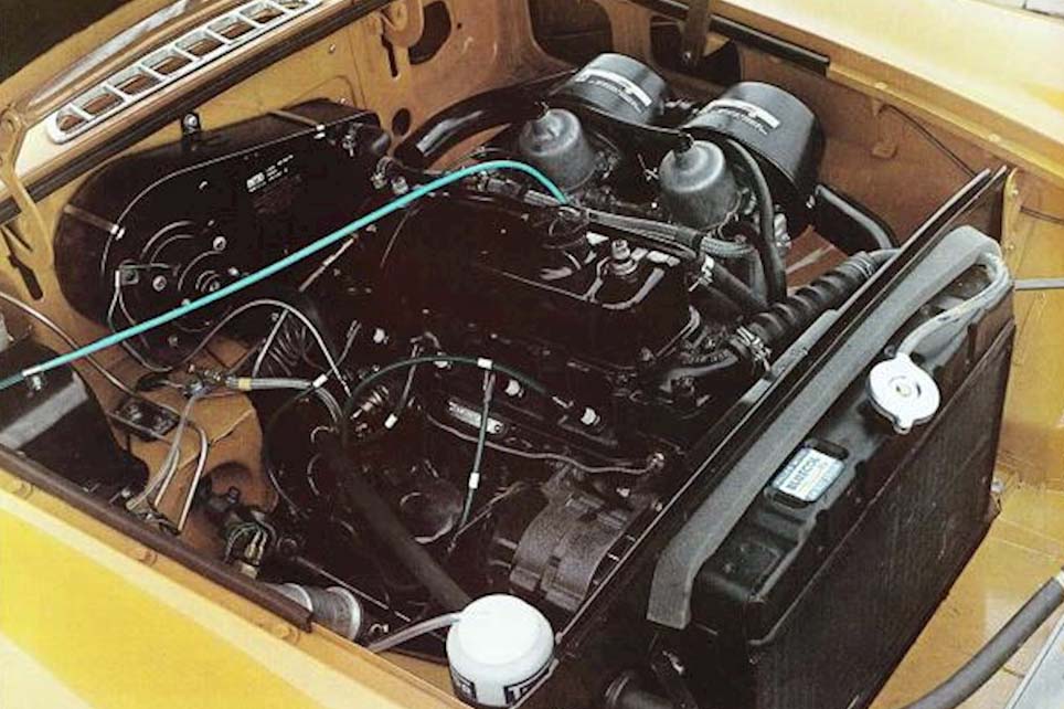 vano motore MGB 1800 del 1973 - fonte brochure