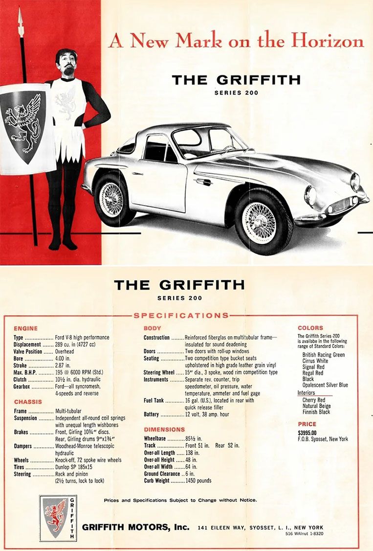TVR Griffith 200 brochure caratteristiche