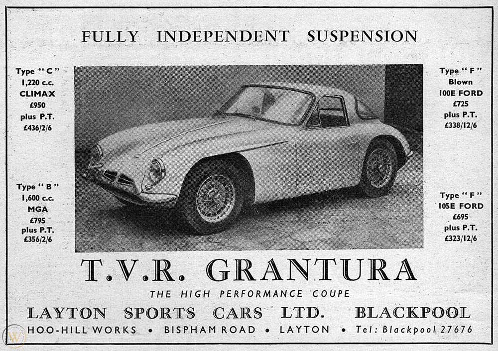 Una brochure della TVR Grantura prima serie