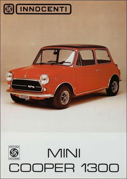 la brochure della Innocenti Mini Cooper 1300 export