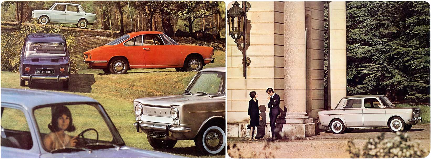 brochure di settembre 1964 che ritrae la Simca 1000 GL e GLS