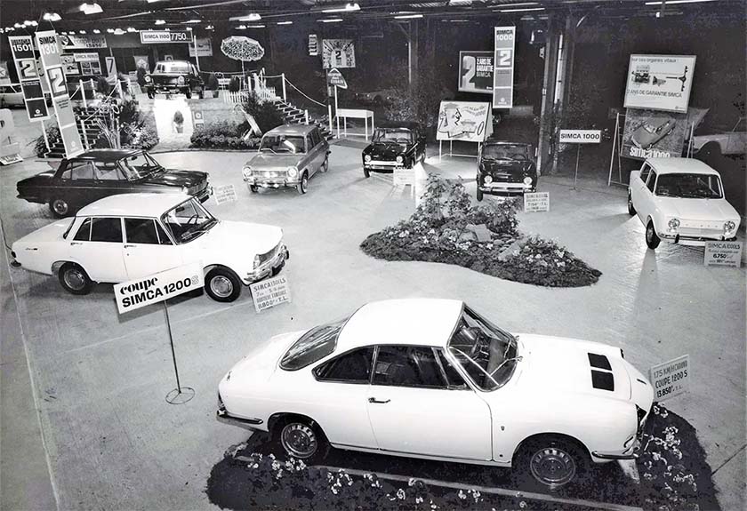 La coupé Simca 1200 S al Salone dell'auto del 1967