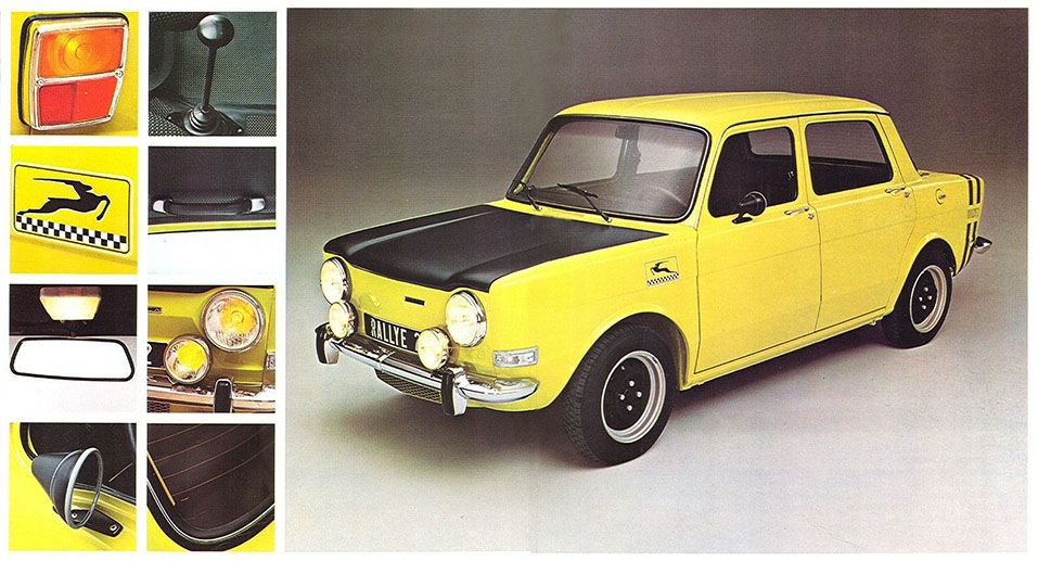 i dettagli identifciativi della Simca 1000 Rallye 2 in versione da 82 CV (1974)