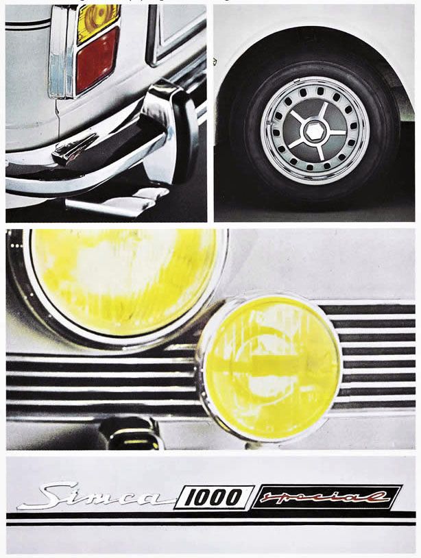 dettagli di una Simca 1000 Special del 1968