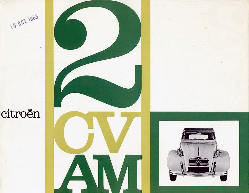 Brochure italiana della Citroen 2CV AZAM di fine 1963 pagina 1