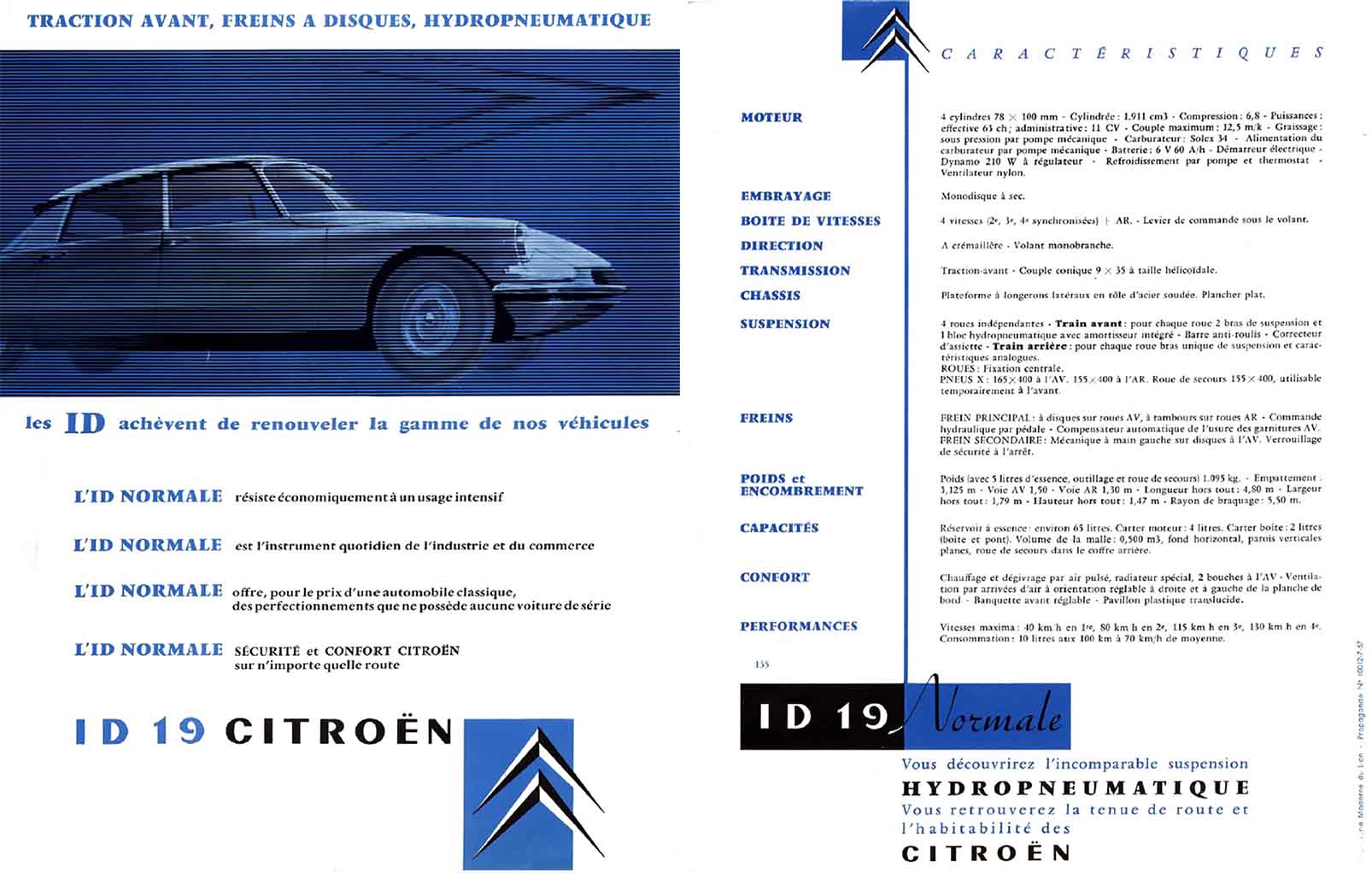 Brochure Citroen ID19 Normale