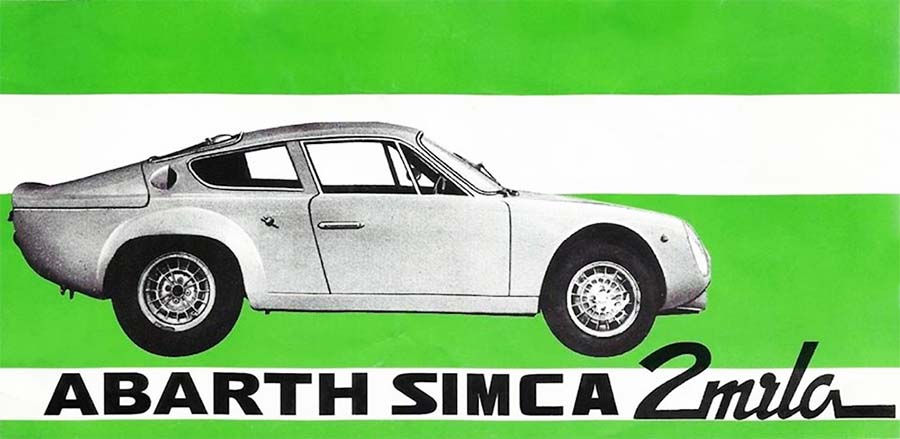estratto della brochure degli anni '60 della Abarth Simca 2000 GT